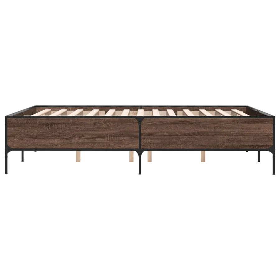 Cadre de lit sans matelas chêne marron 135x190 cm - 5