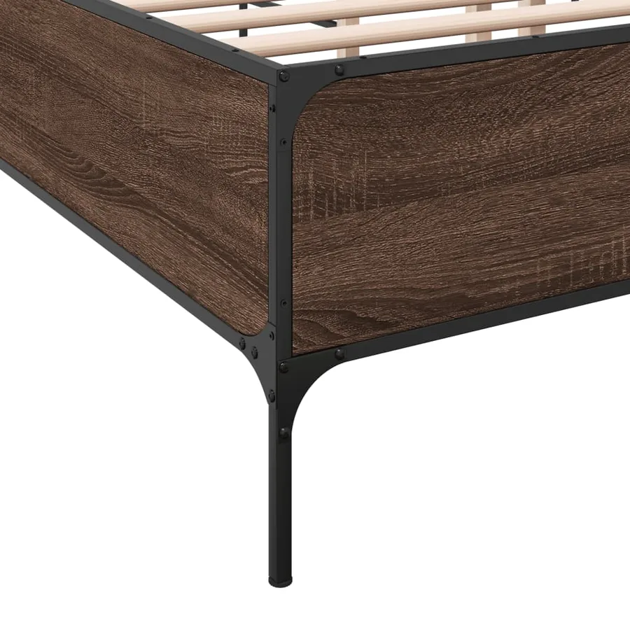Cadre de lit sans matelas chêne marron 135x190 cm - 7