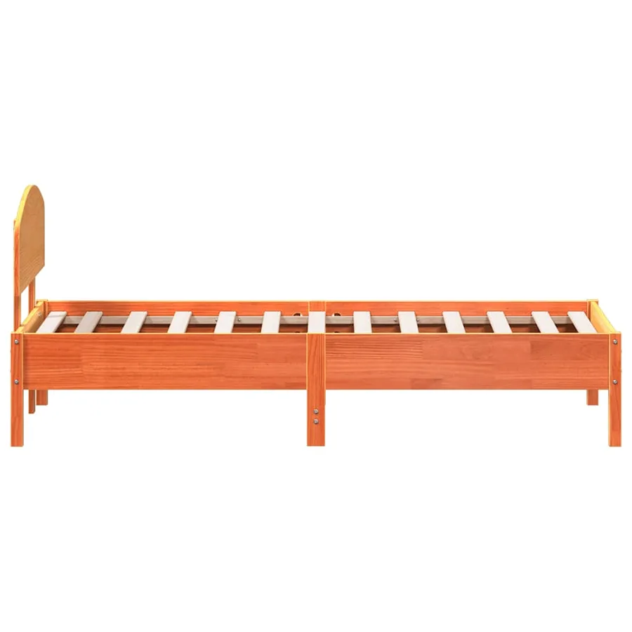 Cadre de lit sans matelas cire marron 75x190 cm bois pin massif - 5