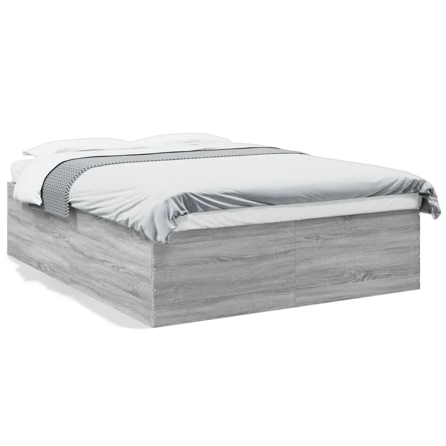 Cadre de lit sans matelas sonoma gris 160x200 cm - 2