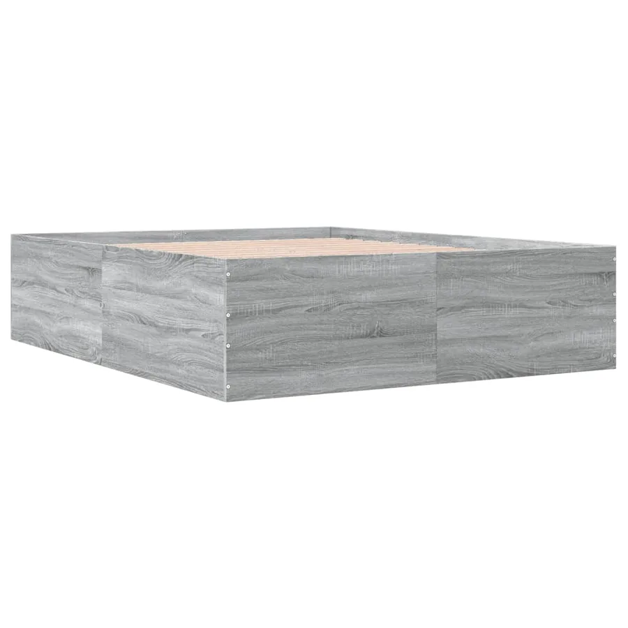 Cadre de lit sans matelas sonoma gris 160x200 cm - 3