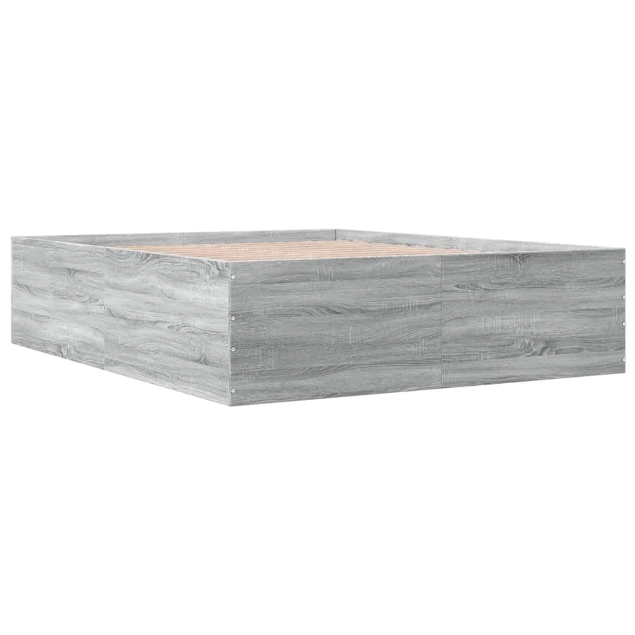 Cadre de lit sans matelas sonoma gris 160x200 cm - 6