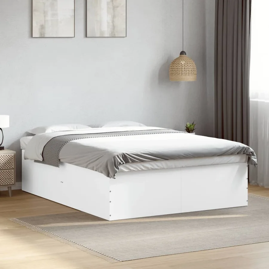 Cadre de lit sans matelas blanc 160x200 cm