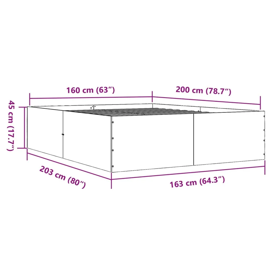 Cadre de lit sans matelas blanc 160x200 cm - 10