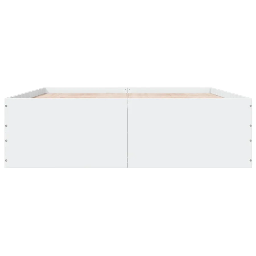 Cadre de lit sans matelas blanc 160x200 cm - 4