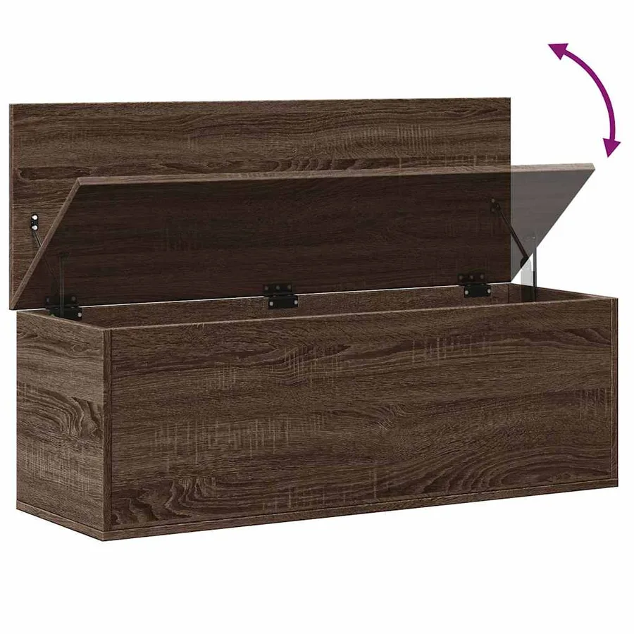 Boîte de rangement chêne marron 102x35x35 cm bois d'ingénierie - 8