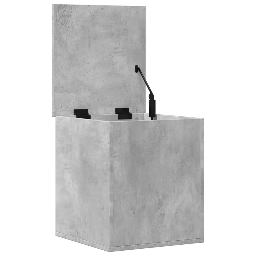 Boîte de rangement gris béton 40x42x46 cm bois d'ingénierie - 7