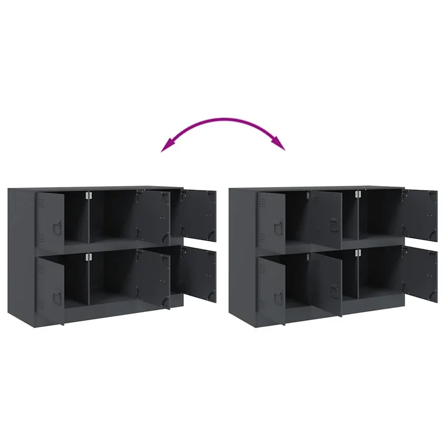 Buffet anthracite 99x39x73 cm acier - 10