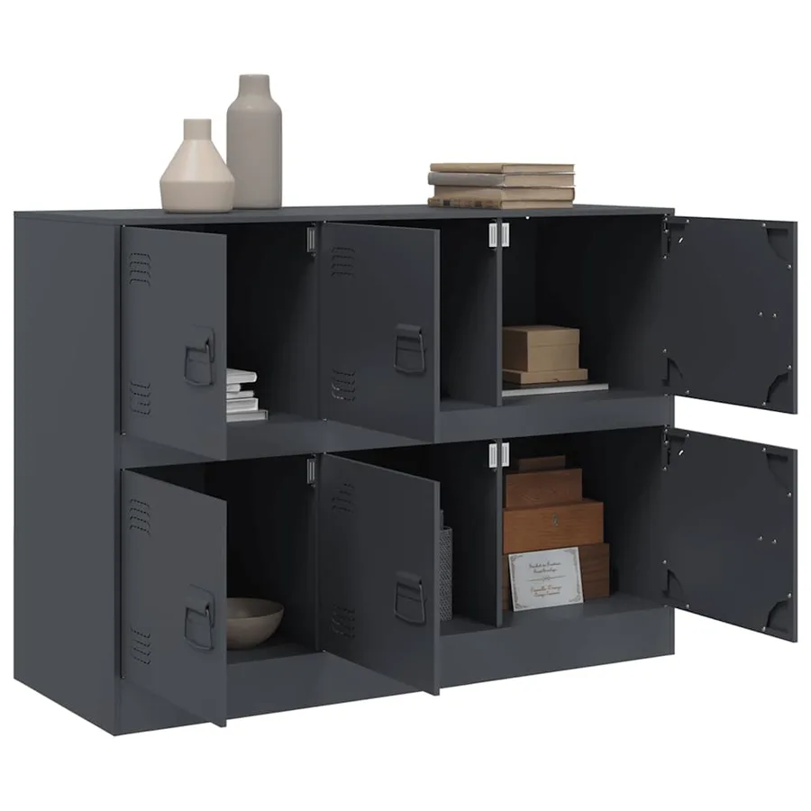 Buffet anthracite 99x39x73 cm acier - 5