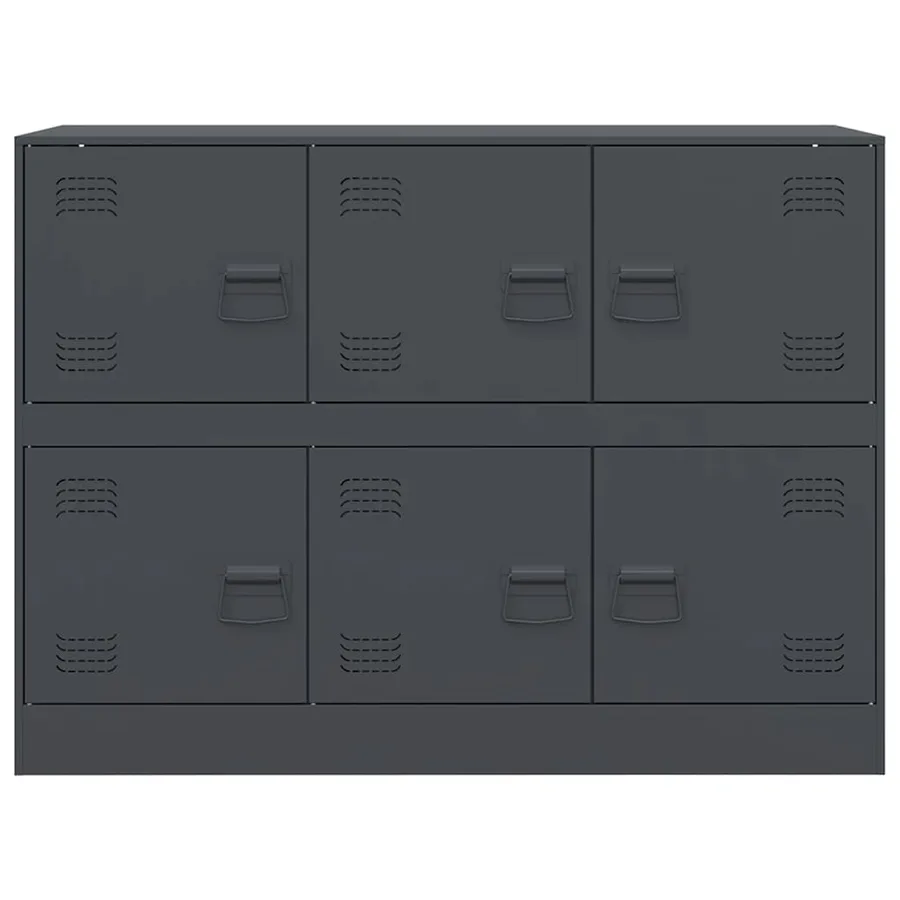 Buffet anthracite 99x39x73 cm acier - 6