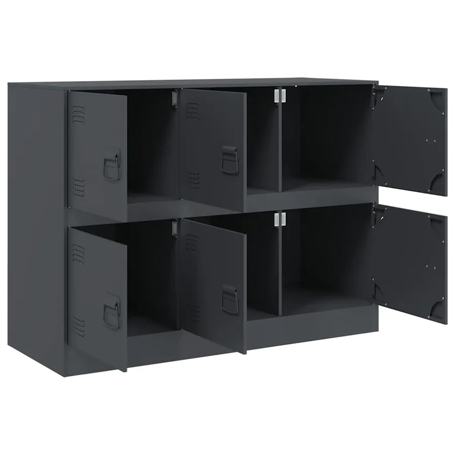Buffet anthracite 99x39x73 cm acier - 7