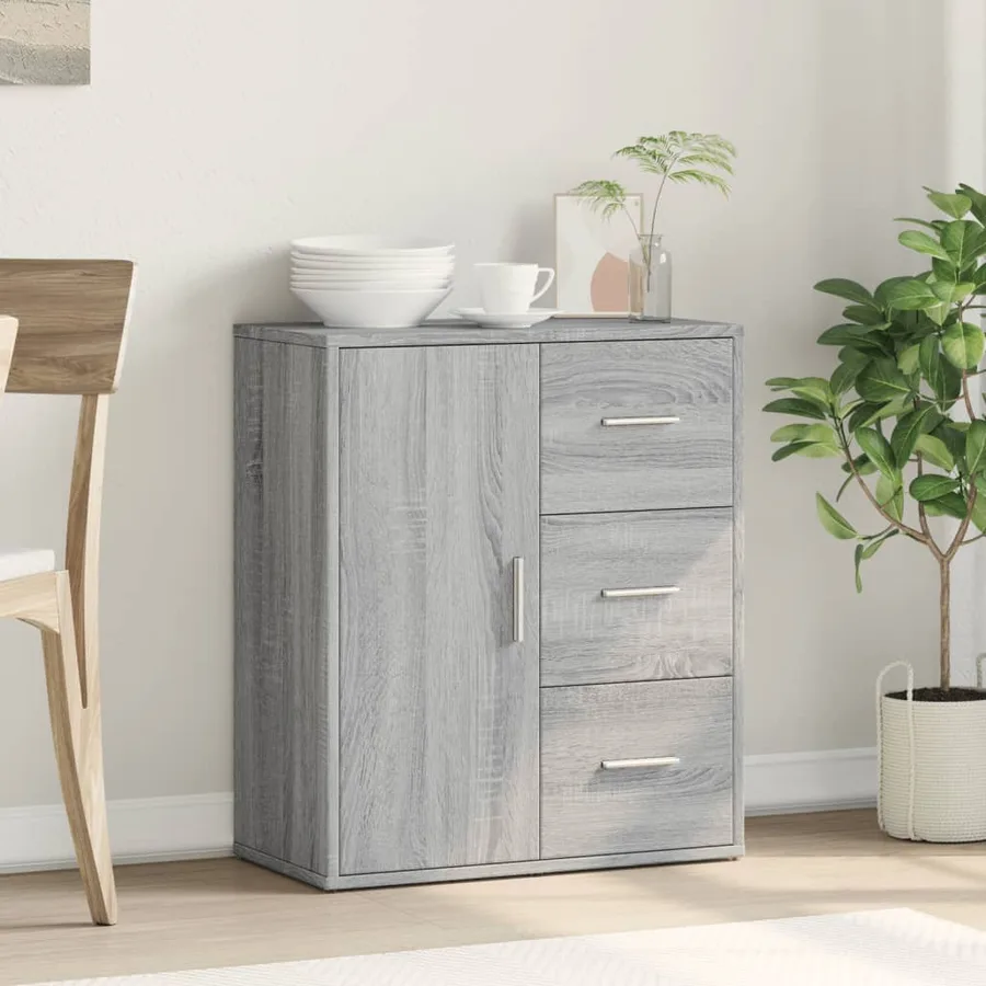 Buffet sonoma gris 60x31x70 cm bois d'ingénierie - 3