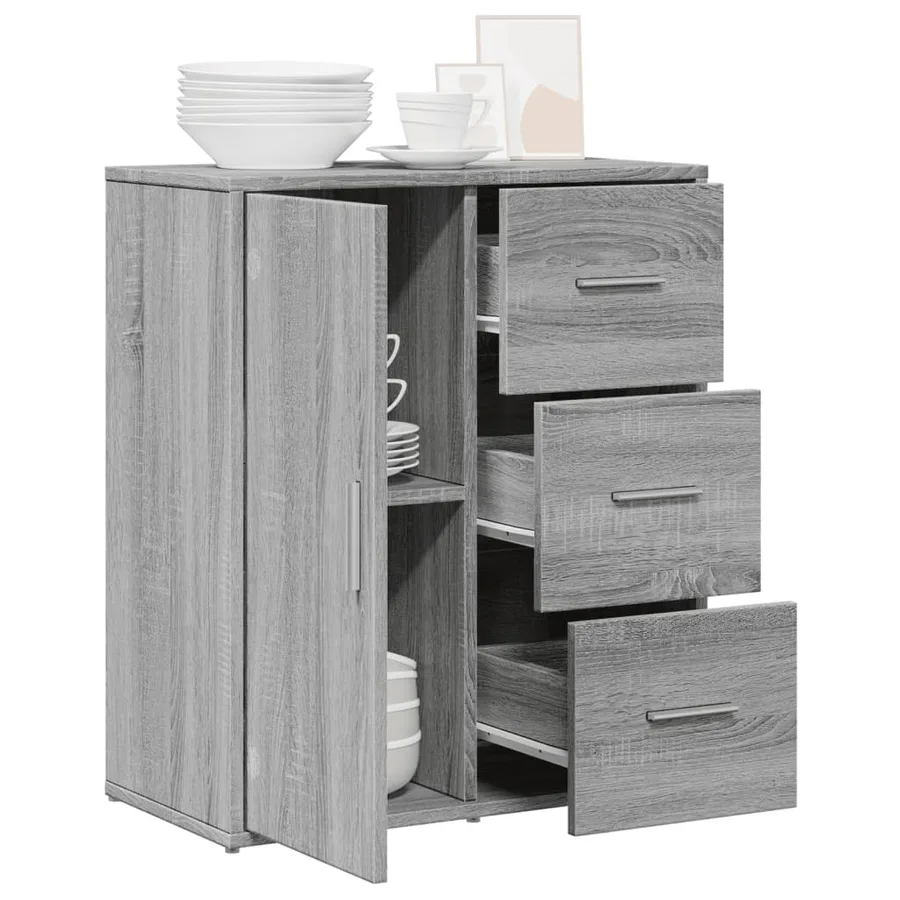 Buffet sonoma gris 60x31x70 cm bois d'ingénierie - 4