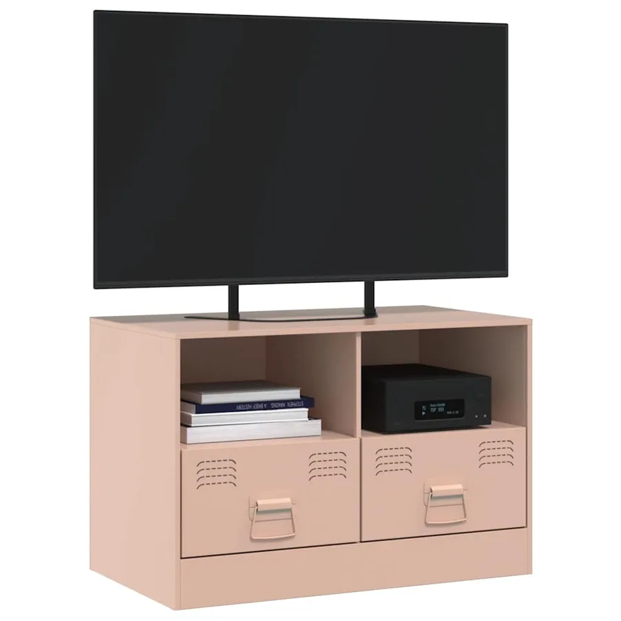 Meuble TV rose 67x39x44 cm acier - 4