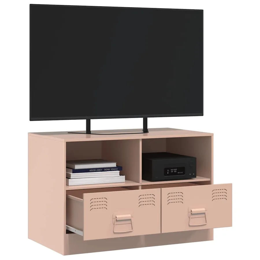 Meuble TV rose 67x39x44 cm acier - 5