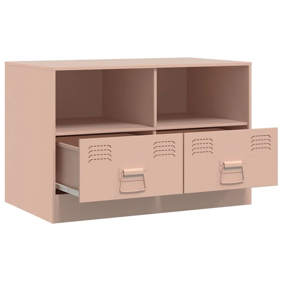 Meuble TV rose 67x39x44 cm acier - 7