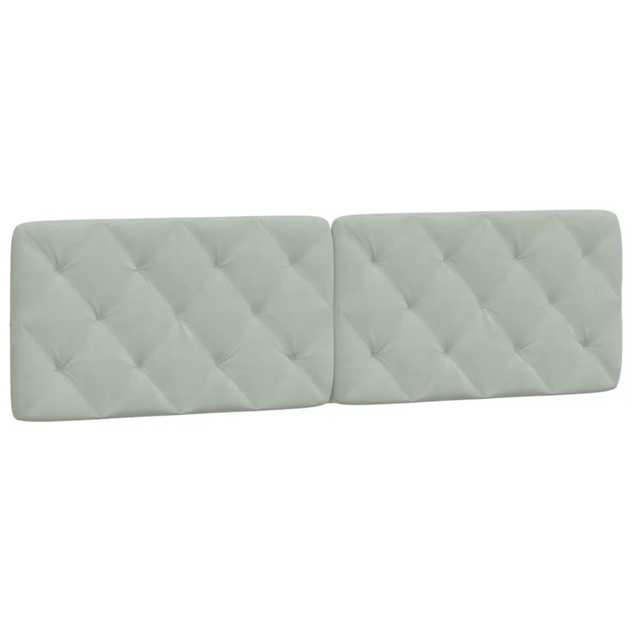 Coussin de tête de lit gris clair 180 cm velours - 2