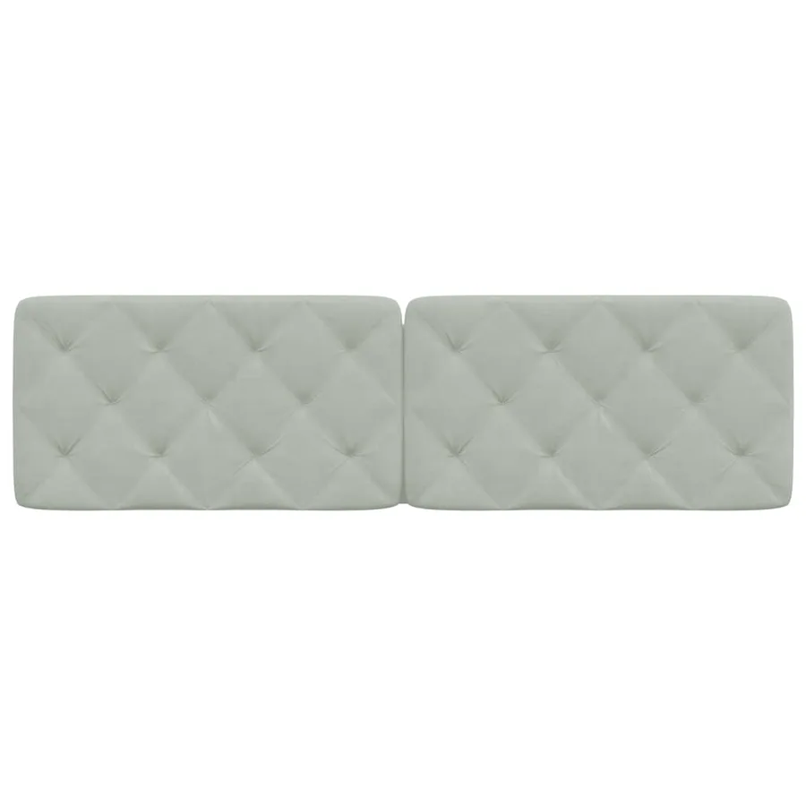 Coussin de tête de lit gris clair 180 cm velours - 5