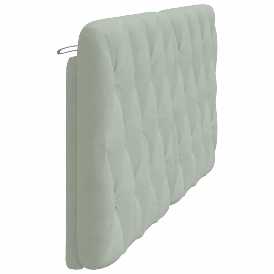 Coussin de tête de lit gris clair 180 cm velours - 6