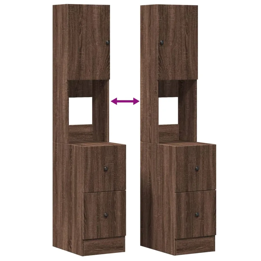 Armoire de cuisine chêne marron 35x50x180 cm bois d’ingénierie - 8