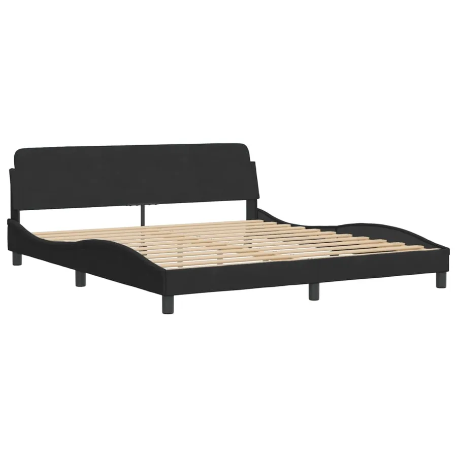 Lit avec matelas noir 180x200 cm velours - 4