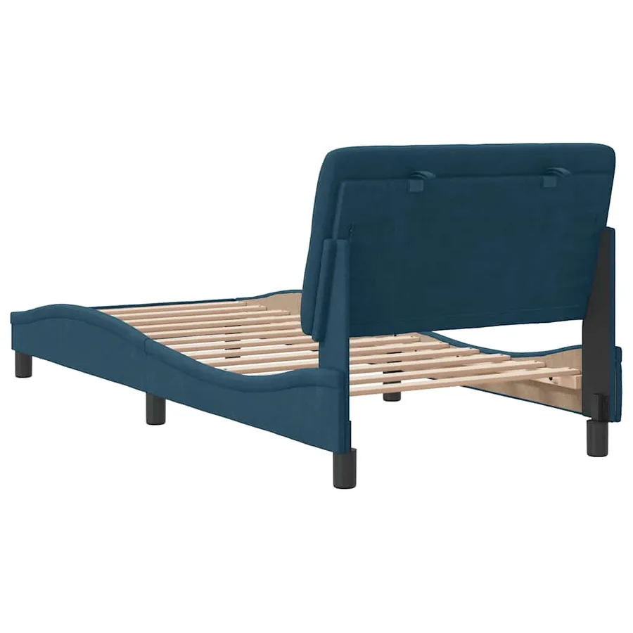 Cadre de lit sans matelas bleu 80x200 cm velours - 8