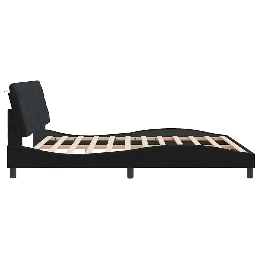 Cadre de lit sans matelas noir 180x200 cm velours - 6