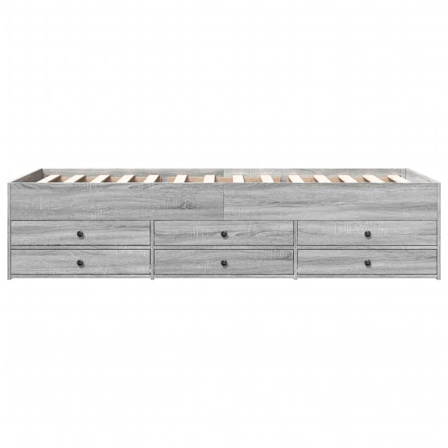 Lit de jour avec tiroirs sans matelas sonoma gris 90x200 cm - 4