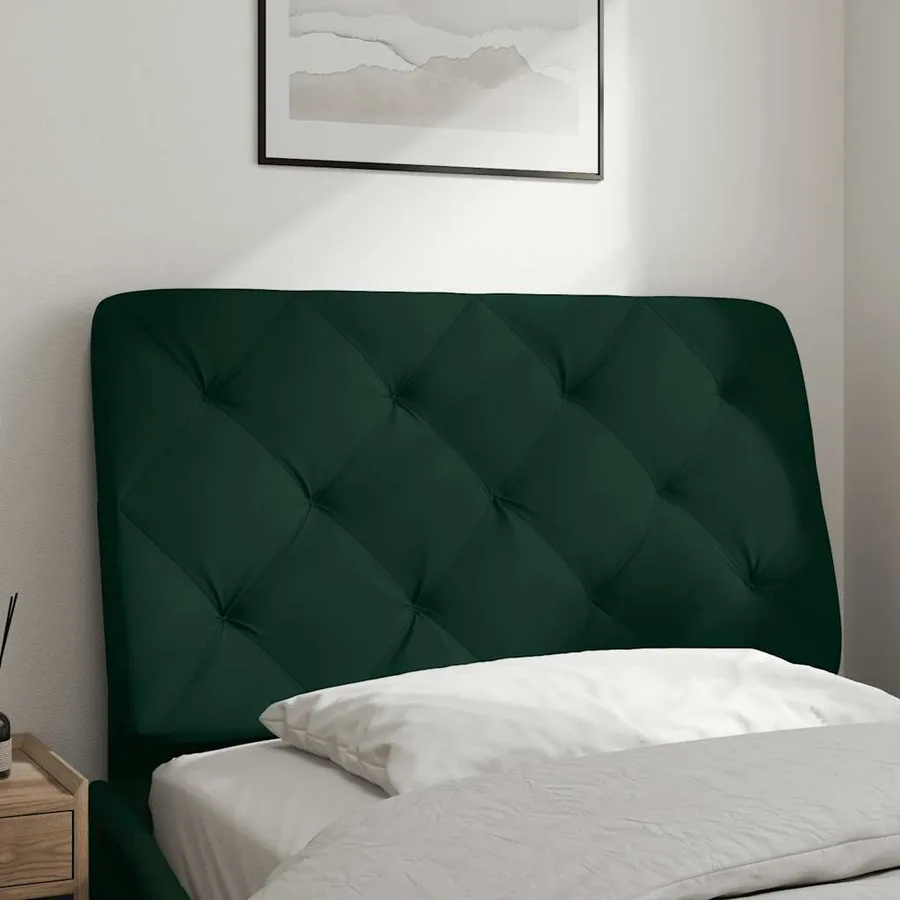 Coussin de tête de lit vert foncé 90 cm velours - 3