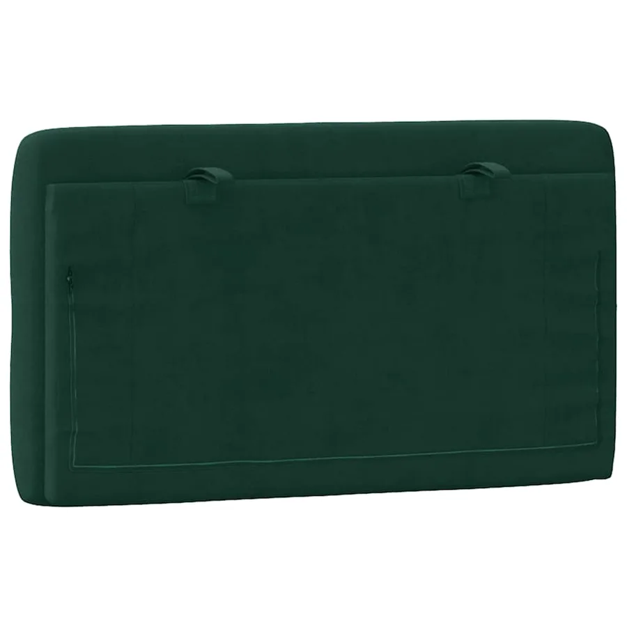 Coussin de tête de lit vert foncé 90 cm velours - 7
