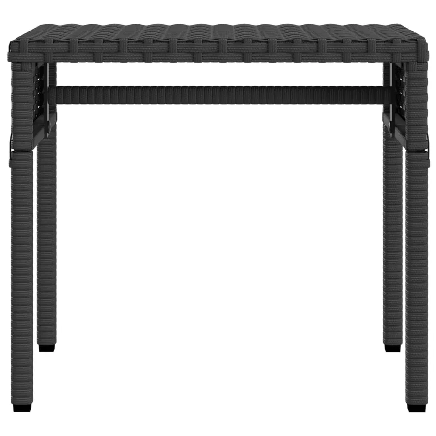 Chaise longue avec auvent et table gris résine tressée - 55