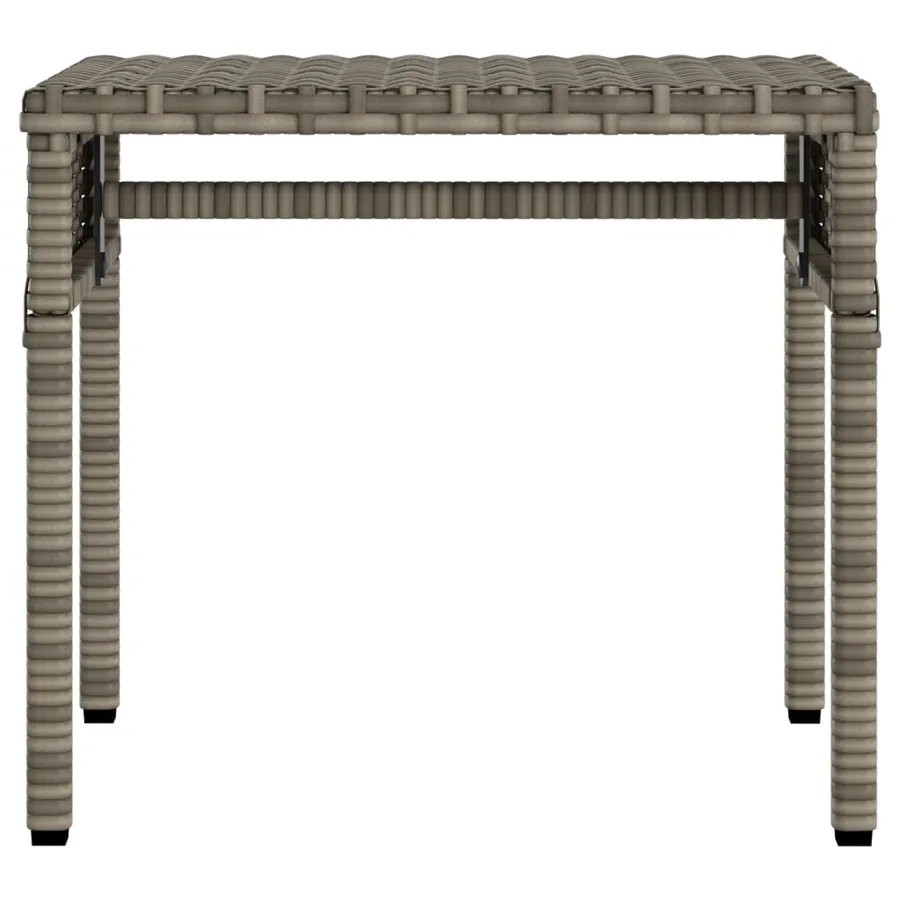 Chaise longue avec auvent et table gris résine tressée - 64
