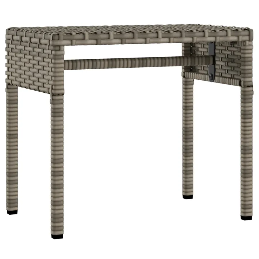 Chaise longue avec auvent et table gris résine tressée - 67