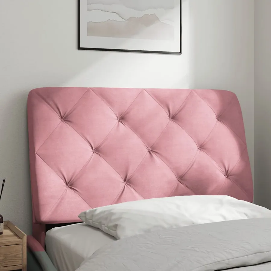 Coussin de tête de lit rose 80 cm velours - 3