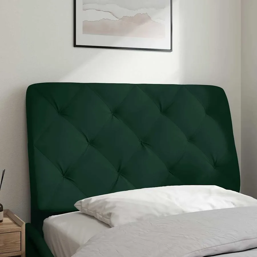 Coussin de tête de lit vert foncé 80 cm velours - 3