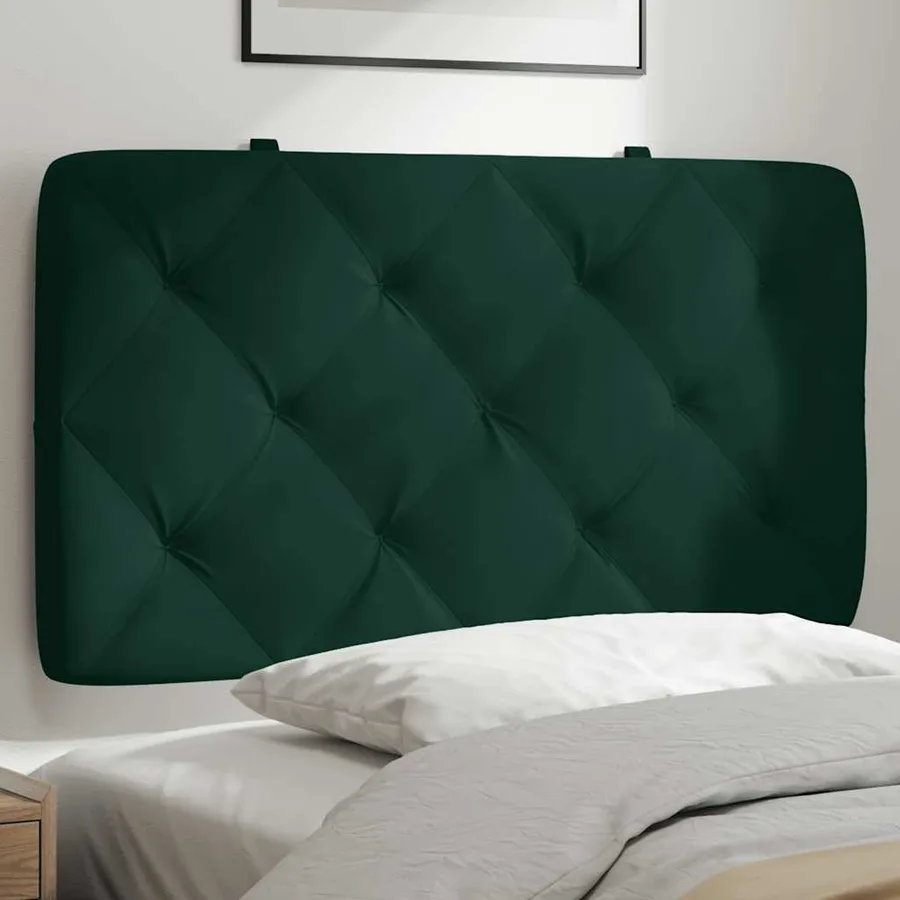 Coussin de tête de lit vert foncé 80 cm velours - 4
