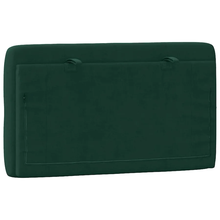 Coussin de tête de lit vert foncé 80 cm velours - 7