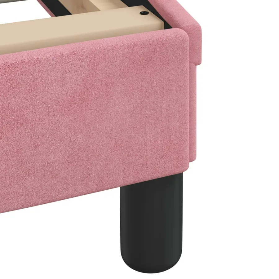 Lit avec matelas rose 90x200 cm velours - 7