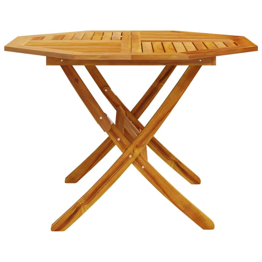 Table pliable de jardin Ø110x75 cm bois d'acacia solide - 5