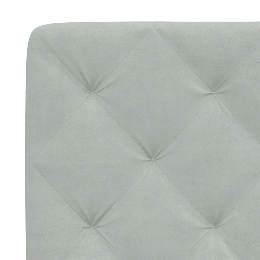Cadre de lit sans matelas gris clair 80x200 cm velours - 10