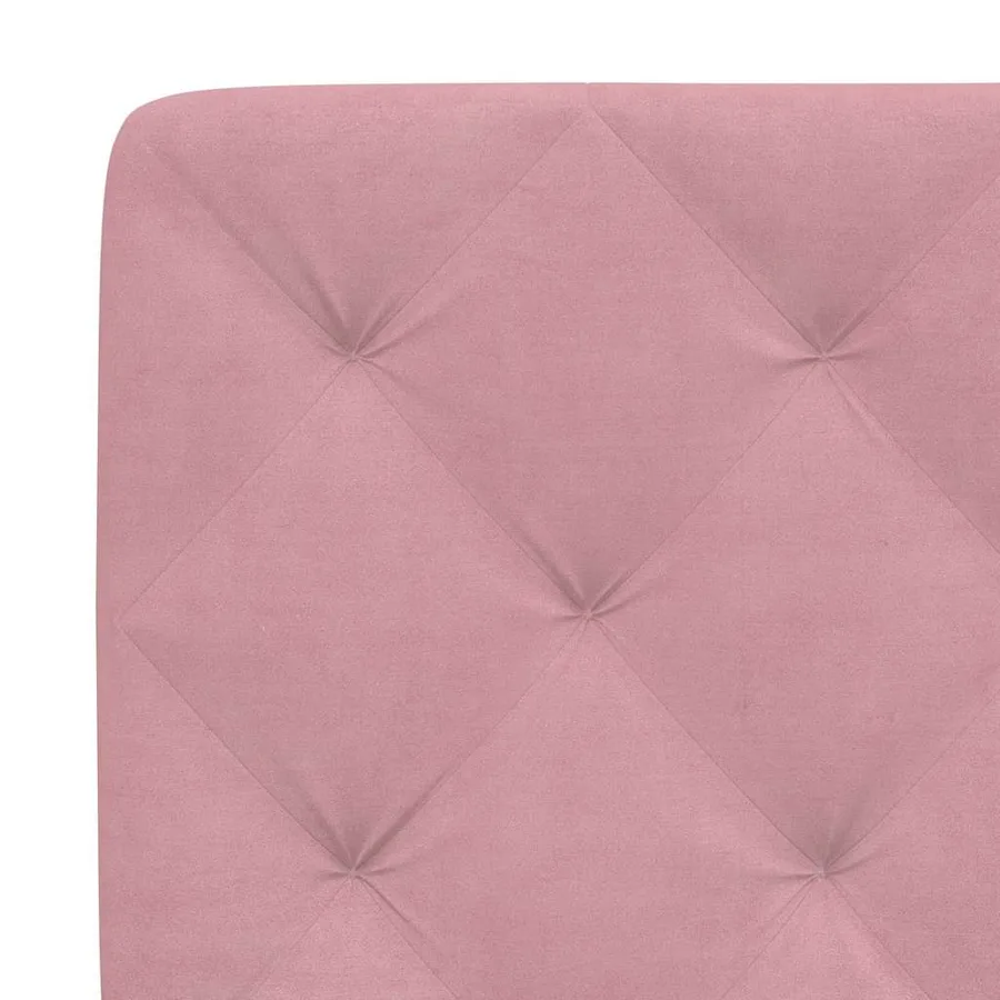 Cadre de lit sans matelas rose 90x190 cm velours - 10