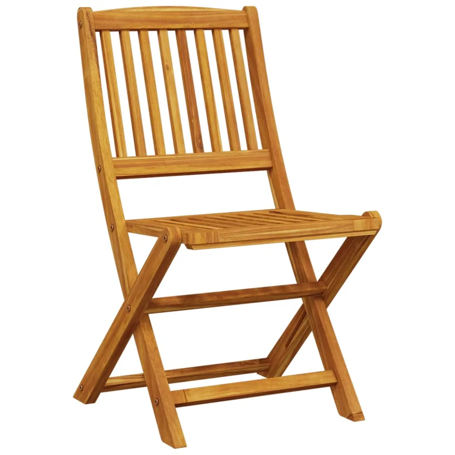 Ensemble de bistro pliable 3 pcs bois d'acacia solide - 5