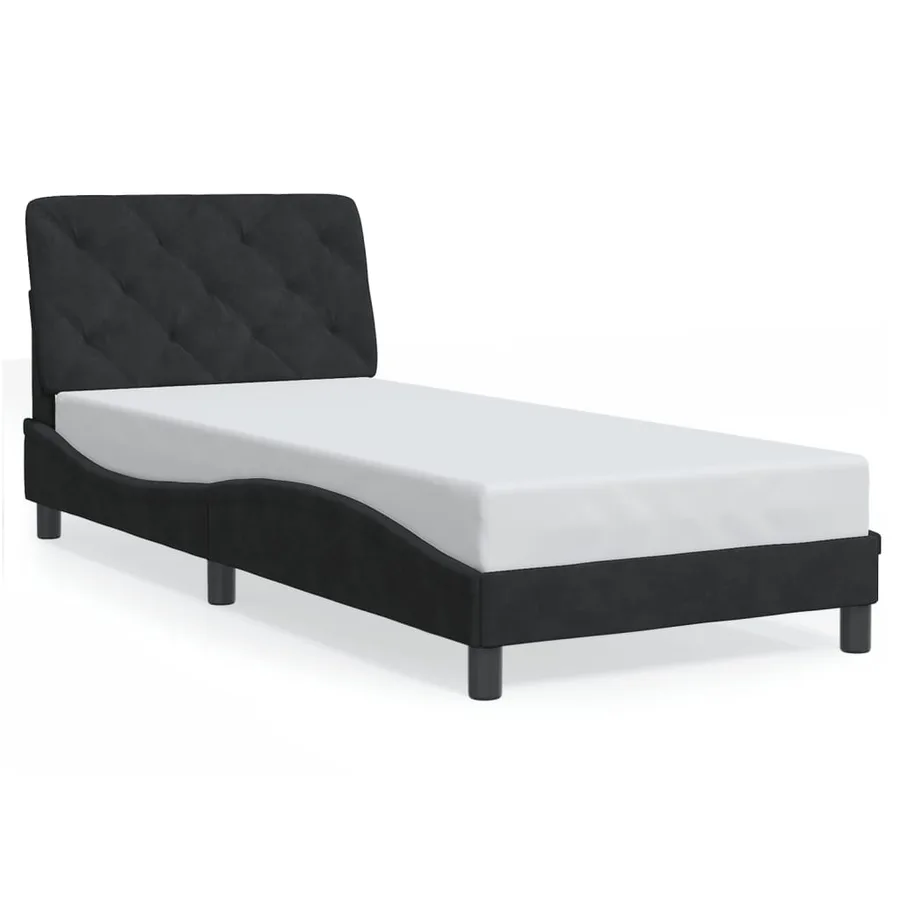 Cadre de lit avec LED sans matelas noir 80x200 cm velours - 5