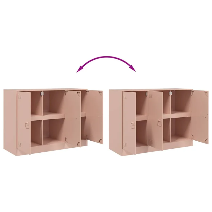 Buffet rose 99x39x73 cm acier - 10