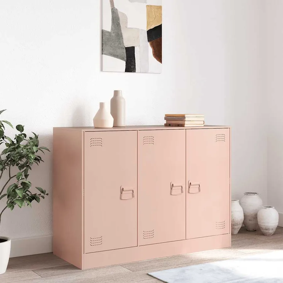 Buffet rose 99x39x73 cm acier - 3