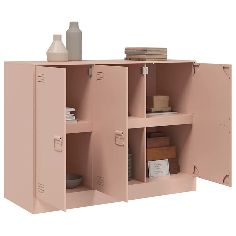 Buffet rose 99x39x73 cm acier - 5