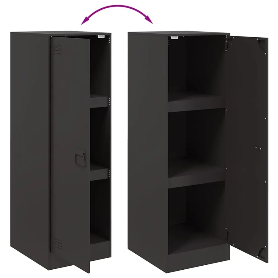 Buffet noir 34,5x39x107 cm acier - 10