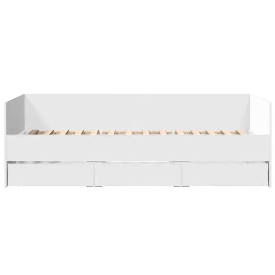 Lit de jour avec tiroirs sans matelas blanc 90x200 cm - 4