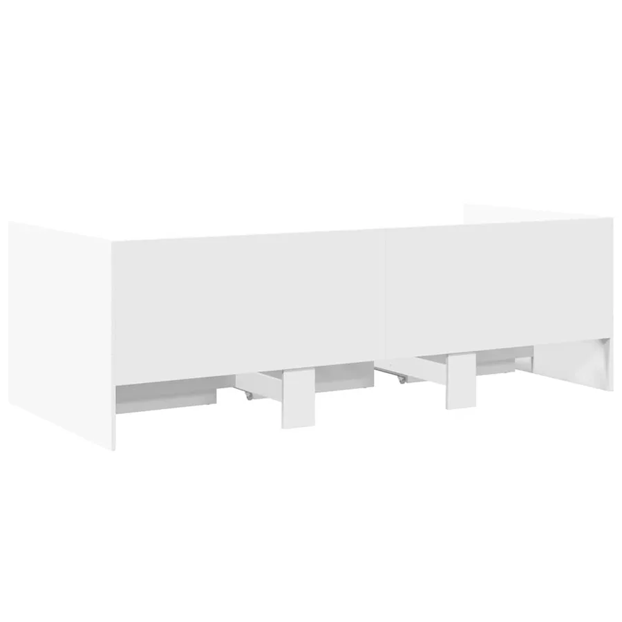 Lit de jour avec tiroirs sans matelas blanc 90x200 cm - 6