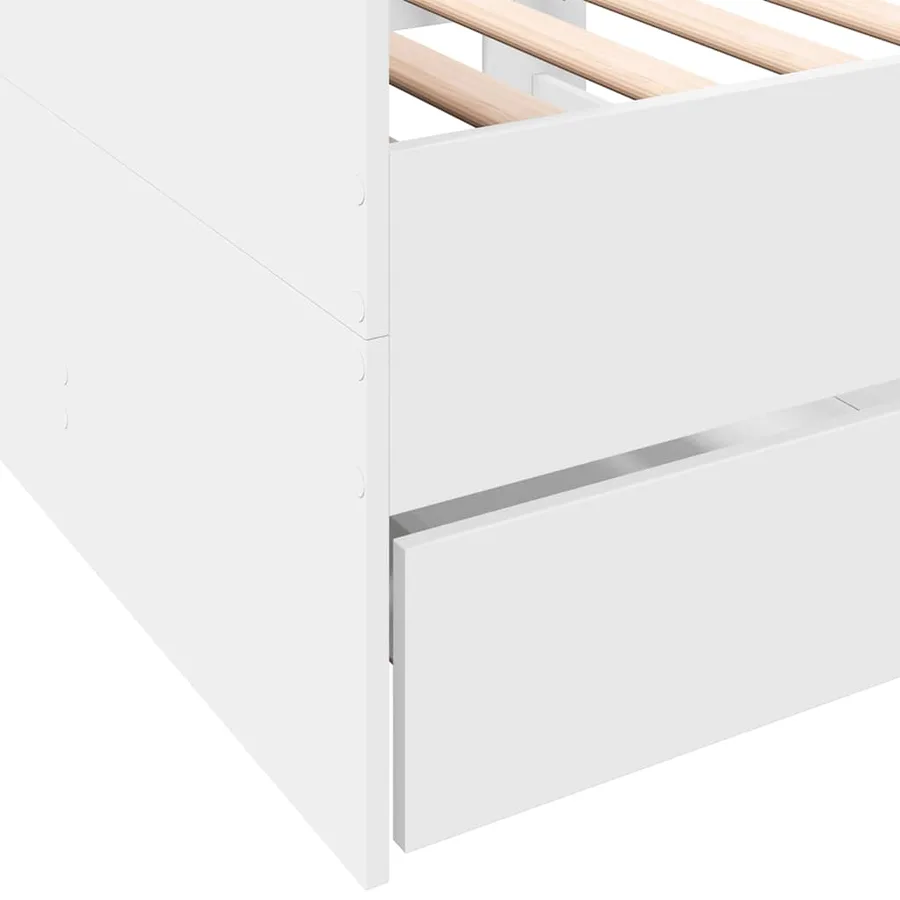 Lit de jour avec tiroirs sans matelas blanc 90x200 cm - 7
